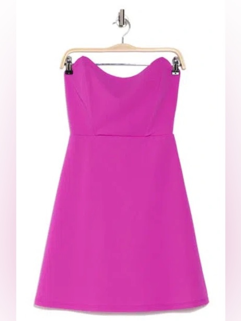 NWT- Susana Monaco Strapless Crepe Minidress, Magenta, size XL